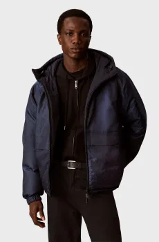 Мужской темно-синий пуховик с узором REVERSIBLE Синий L Calvin Klein Jeans LV04RH528G