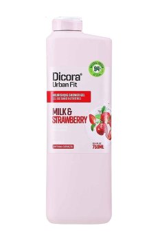 Питательный гель для душа Dicora Urban Fit Nourishing Shower Gel Молоко и клубника, с витамином В, 750 мл