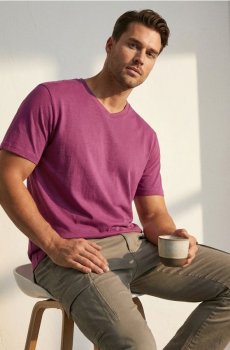 Бавовняна футболка basic - яскраво-рожевий