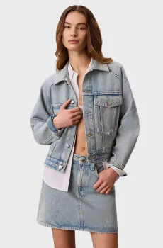 Женская голубая джинсовая куртка BRANDED BOXY Голубой XS Calvin Klein Jeans LV047G726G