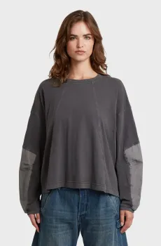 Женский темно-серый лонгслив Washed Серый XS G-Star RAW D27192,C756