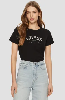 Женская черная футболка Черный XS Guess V5RI16.J1314;JBLK