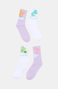 Ребристі шкарпетки 4 pack Care Bears - різнобарвний