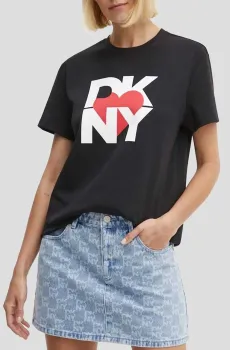 Женская черная футболка Черный S DKNY D2B4A143