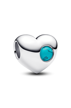 Намистина "Серце з бірюзовим каменем" для гравіювання