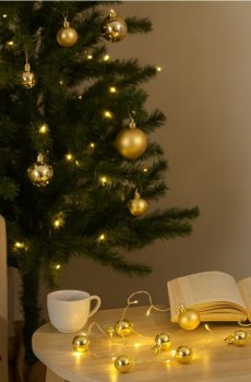 Новорічні гірлянди - золотий