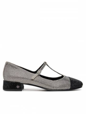 Tory Burch Балетки Cap-Toe T-Strap Pave Heeled 159830 Срібний Tory Burch Балетки Cap-Toe T-Strap Pave Heeled 159830 Срібний