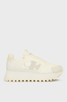 Женские белые кроссовки RUNNER LOW LACEUP MIX NBS Белый 38 Calvin Klein YW0YW01642