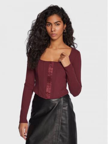Guess Блузка W3RP18 KB9E2 Бордовий Slim Fit Guess Блузка W3RP18 KB9E2 Бордовий Slim Fit