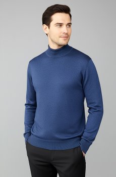 Синий гольф-водолазка с коротким горлом RG-52-golf-sinij