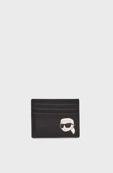 Женский черный кожаный кардхолдер K IKONIK 2.0 Черный ONESIZE Karl Lagerfeld 240W3257
