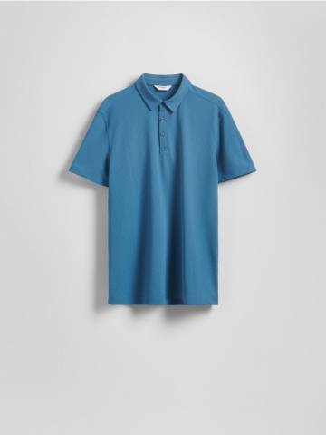 Reserved - Сорочка поло regular fit із текстурованого трикотажу - індиго - 866DI-57X Reserved - Сорочка поло regular fit із текстурованого трикотажу - індиго - 866DI-57X