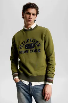 Мужской оливковый свитшот MONOTYPE COLLEGIATE CREWNECK Оливковый XL Tommy Hilfiger MW0MW32670