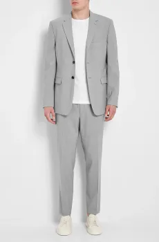 Мужской серый шерстяной пиджак Серый 44 Theory I0171104