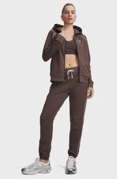 Женский коричневый спортивный костюм (худи, брюки) UA Rival Tricot Tracksuit HD Коричневый S Under Armour 6001966-200