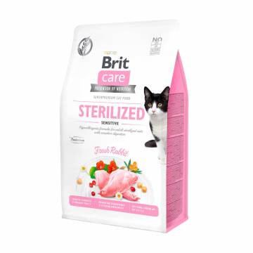 Сухой корм для стерилизованных кошек Brit Care Sterilized Sensitive с чувствительным пищеварением, с кроликом, 400 г Сухой корм для стерилизованных кошек Brit Care Sterilized Sensitive с чувствительным пищеварением, с кроликом, 400 г