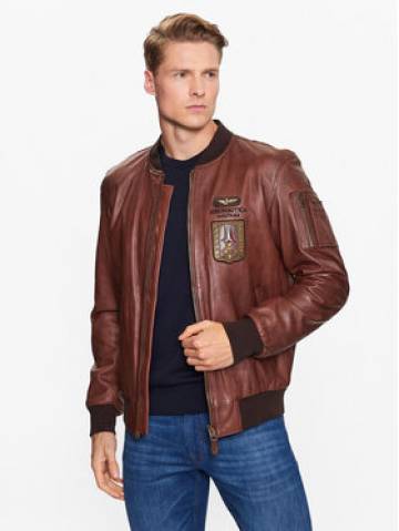 Aeronautica Militare Шкіряна куртка 231PN5026PL183 Коричневий Regular Fit Aeronautica Militare Шкіряна куртка 231PN5026PL183 Коричневий Regular Fit