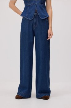 Reserved - Широкі джинси з декоративною обробкою - синій - 580GE-55J