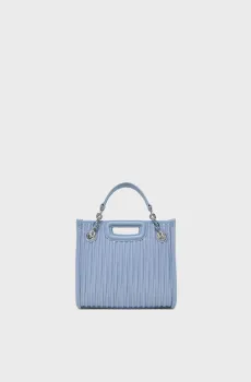 Женская голубая кожаная сумка Голубой ONESIZE MAJE MFASA01173_Blue Sky