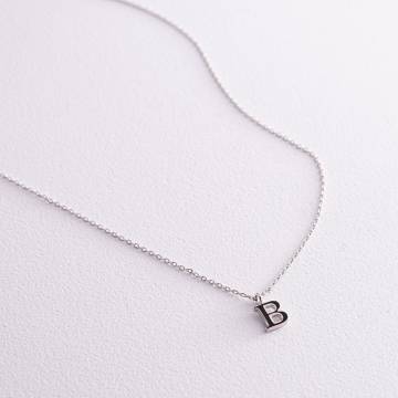 Серебряное колье с буквой В 18617ч Серебряное колье с буквой В 18617ч
