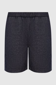 Синие шорты с льном