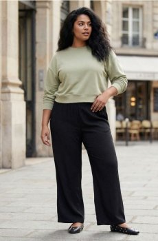 Bootcut джинси з високою талією plus size - чорний