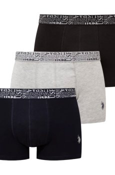 Трусы-боксеры мужские U.S. Polo Assn. 80543, Black/Navy/Grey Melange, размер M, 3 шт
