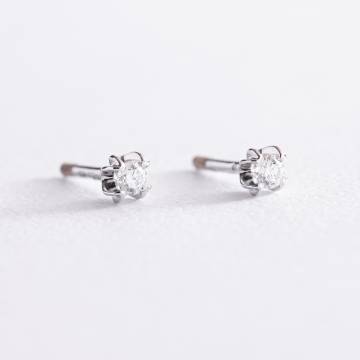 Серьги - пусеты с бриллиантами в белом золоте 780524b Серьги - пусеты с бриллиантами в белом золоте 780524b