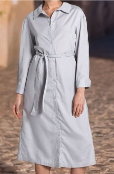 Сукня міді з коміром - середньо-сірий