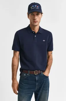 Мужское темно-синее поло TEXTURED POLO Синий XXL Gant 2014025