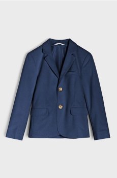 Однобортний піджак з декоративними ґудзиками - темно-синій
