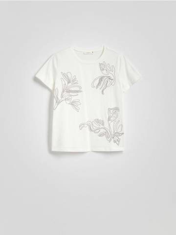 Reserved - Футболка з вишивкою - білий - WU852-00X Reserved - Футболка з вишивкою - білий - WU852-00X