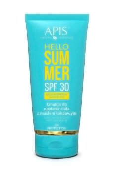 Уценка! Лосьон для загара тела Apis Natural Cosmetics Hello Summer Suncreen Body Lotion SPF 30, с маслом какао, 200 мл
