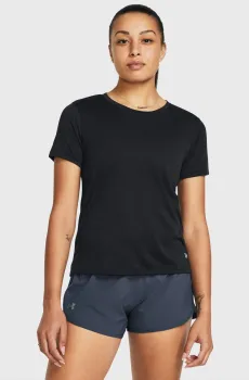 Женская черная футболка UA Launch Splatter SS Черный XS Under Armour 1382435-001