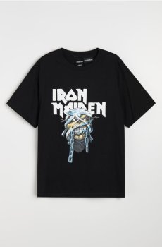Бавовняна футболка Iron Maiden - чорний