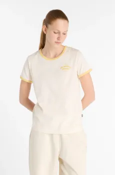 Женская бежевая футболка Linear Heritage Бежевый S New Balance WT53524PEF