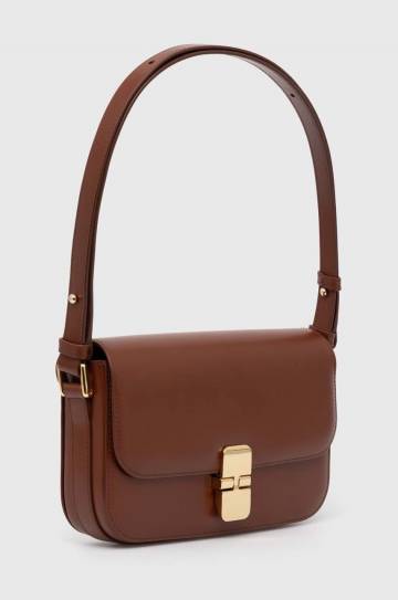 Кожаная сумочка A.P.C. Sac Grace Baguette цвет коричневый PXBMW.F61615.CAD Кожаная сумочка A.P.C. Sac Grace Baguette цвет коричневый PXBMW.F61615.CAD