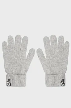 Женские серые перчатки K IKONIK 2.0 KNIT FF GLOVE Серый M Karl Lagerfeld 236W3608