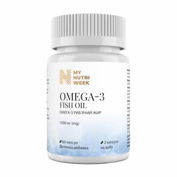 Омега-3 рыбий жир My Nutri Week Omega-3 Fish Oil, 1000 мг, 60 капсул