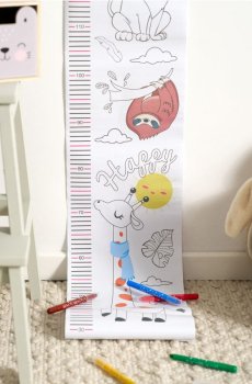 Розмальовка – мірка зросту з фломастерами, 8 шт. - різнобарвний