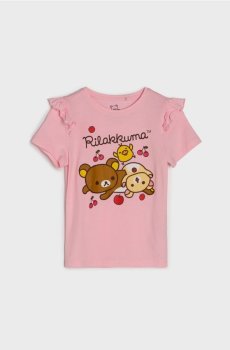 Бавовняна футболка з принтом Rilakkuma - рожевий