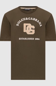 Футболка цвета хаки с вышивкой логотипа