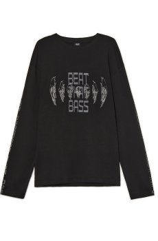 Cropp - Лонгслів з принтом - чорний