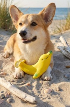 Гумова іграшка для собаки у формі дельфіна - жовтий