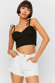 Женский черный топ Черный M Tally Weijl SSLCOBRODI