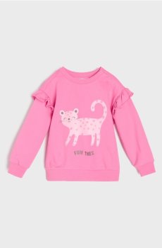 Світшот crewneck з принтом кота - рожевий