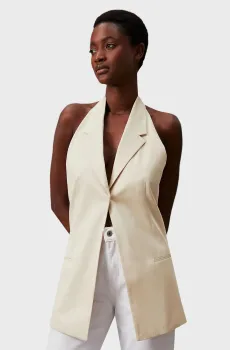 Женский бежевый жилет COTTON BLEND OPEN BACK Бежевый 36 Calvin Klein K20K207078