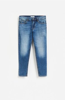 Reserved - Джинси skinny з ефектом виварювання - синій - 023KI-55J