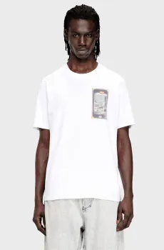 Мужская белая футболка T-ADJUST-V1 Белый XL Diesel A19979 0QIAM