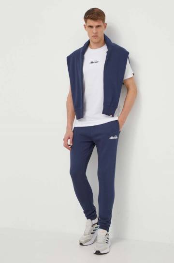 Хлопковая футболка Ellesse Ollio Tee мужская цвет белый с принтом SHP16463 Хлопковая футболка Ellesse Ollio Tee мужская цвет белый с принтом SHP16463